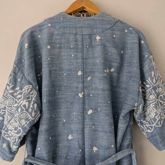 Sea New York Jacket Women's 0 Blue Sky Cardigan Embroidered Kimono Belt Cotton - Picture 9 of 12